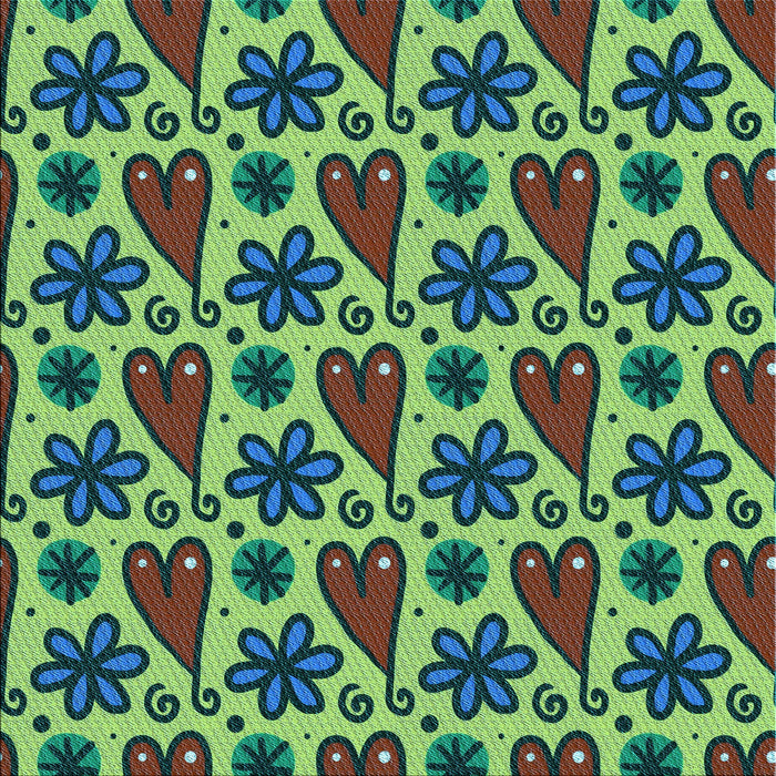 Round Patterned Green Rug, pat2928lblu