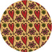 Square Patterned Saffron Red Rug, pat2928org