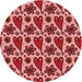 Square Patterned Tomato Red Rug, pat2928rd