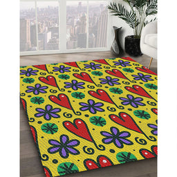 Patterned Bakers Brown Novelty Rug in Family Room, pat2928