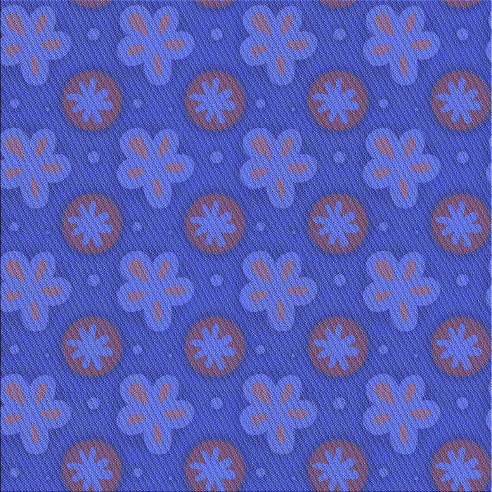 Round Machine Washable Transitional Blue Orchid Blue Rug, wshpat2929blu