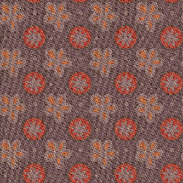 Round Patterned Brown Red Rug, pat2929brn