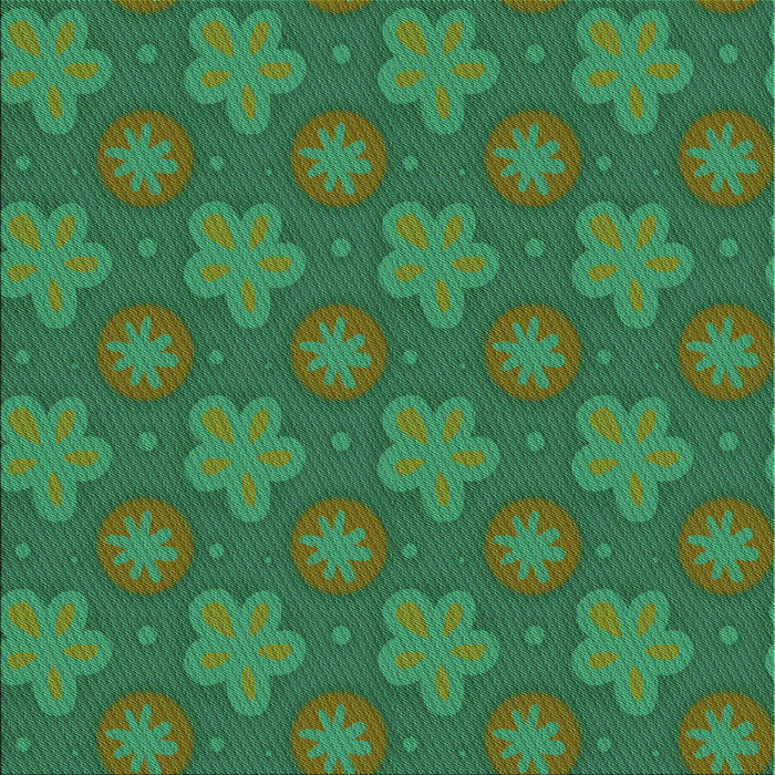 Round Patterned Green Rug, pat2929grn