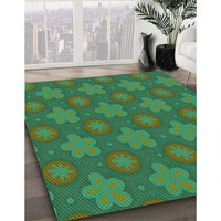 Patterned Green Rug, pat2929grn