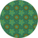 Square Patterned Green Rug, pat2929grn