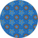 Square Patterned Azure Blue Rug, pat2929lblu