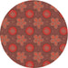 Square Patterned Red Rug, pat2929org