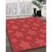 Patterned Red Rug in Family Room, pat2929rd