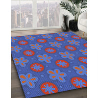 Patterned Blue Novelty Rug, pat2929