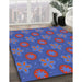 Patterned Blue Novelty Rug in Family Room, pat2929