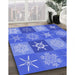 Machine Washable Transitional Sky Blue Rug in a Family Room, wshpat293blu