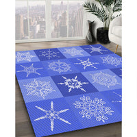 Patterned Sky Blue Rug, pat293blu