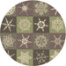 Square Patterned Coffee Brown Rug, pat293brn