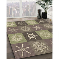 Patterned Coffee Brown Rug, pat293brn