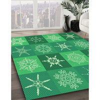 Patterned Lime Mint Green Rug, pat293grn