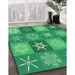 Patterned Lime Mint Green Rug in Family Room, pat293grn