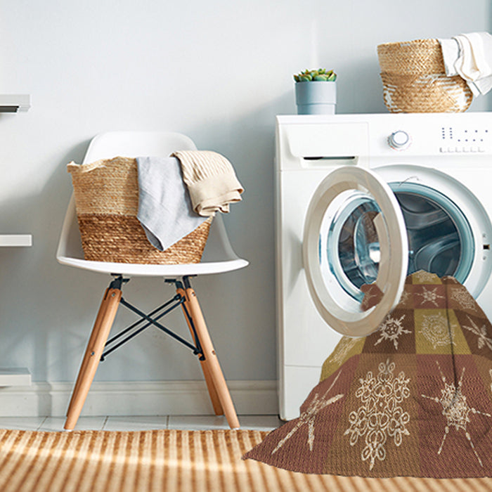 Machine Washable Transitional Mahogany Brown Rug in a Washing Machine, wshpat293org