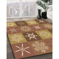 Patterned Mahogany Brown Rug, pat293org