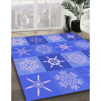 Patterned Sky Blue Rug, pat293pur