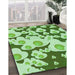 Machine Washable Transitional Dark Lime Green Rug in a Family Room, wshpat2930grn