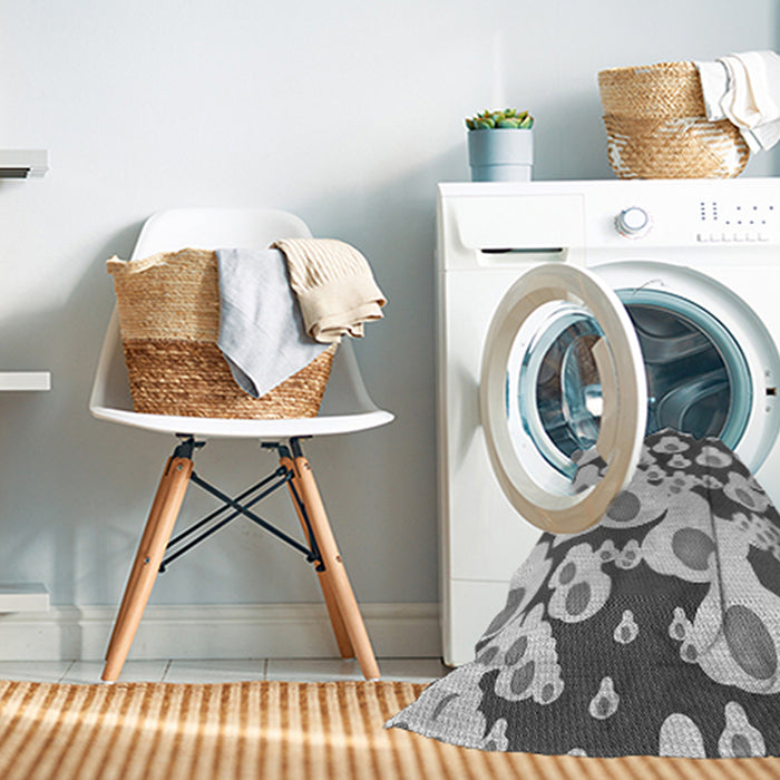 Machine Washable Transitional Ash Gray Rug in a Washing Machine, wshpat2930gry