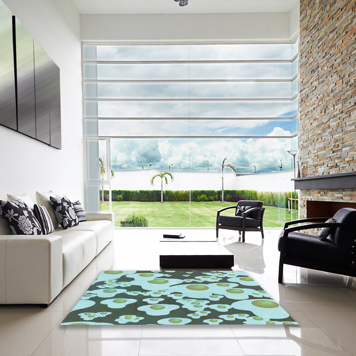 Machine Washable Transitional Blue Rug in a Kitchen, wshpat2930lblu