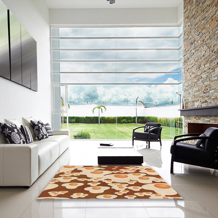 Machine Washable Transitional Mahogany Brown Rug in a Kitchen, wshpat2930org