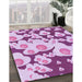 Machine Washable Transitional Blossom Pink Rug in a Family Room, wshpat2930pur