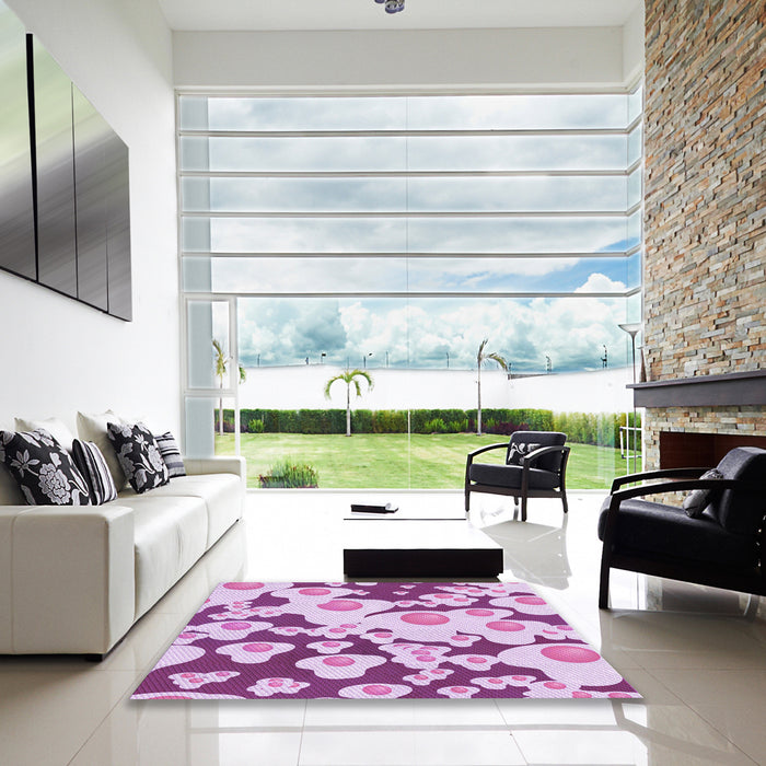 Machine Washable Transitional Blossom Pink Rug in a Kitchen, wshpat2930pur