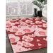 Machine Washable Transitional Deep Rose Pink Rug in a Family Room, wshpat2930rd