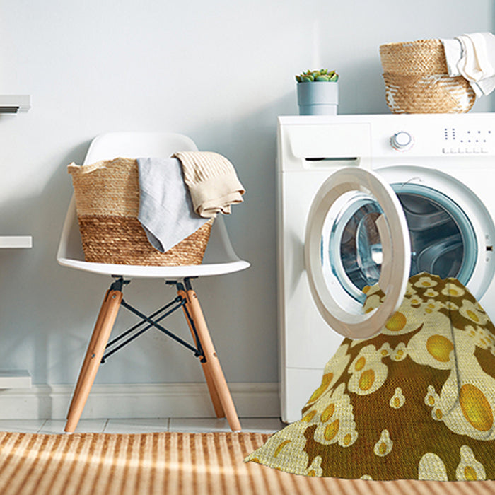 Machine Washable Transitional Dark Bisque Brown Rug in a Washing Machine, wshpat2930yw