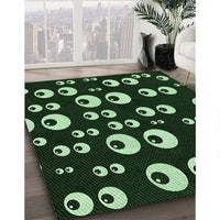 Patterned Black Rug, pat2931grn