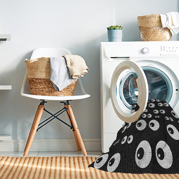 Machine Washable Transitional Black Rug in a Washing Machine, wshpat2931gry