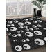 Patterned Black Rug in Family Room, pat2931gry