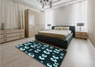 Patterned Black Rug in a Bedroom, pat2931lblu