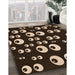 Machine Washable Transitional Black Brown Rug in a Family Room, wshpat2931org