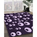 Patterned Lilac Purple Rug in Family Room, pat2931pur