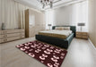 Patterned Chocolate Brown Rug in a Bedroom, pat2931rd