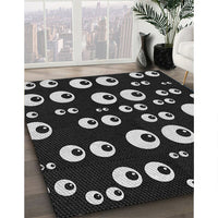 Patterned Black Novelty Rug, pat2931