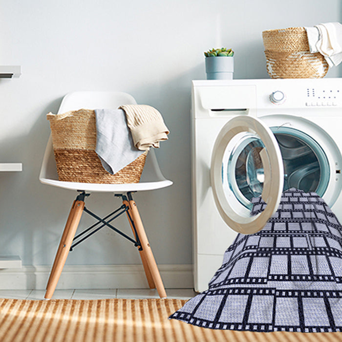 Machine Washable Transitional Blue Rug in a Washing Machine, wshpat2932blu