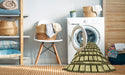 Machine Washable Transitional Bakers Brown Rug in a Washing Machine, wshpat2932yw