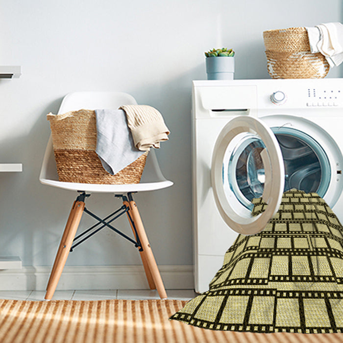Machine Washable Transitional Bakers Brown Rug in a Washing Machine, wshpat2932yw