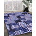 Machine Washable Transitional Blue Rug in a Family Room, wshpat2933blu