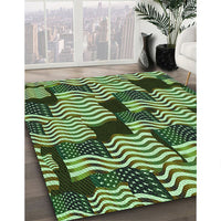 Patterned Pastel Green Rug, pat2933grn