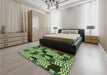 Patterned Pastel Green Rug in a Bedroom, pat2933grn