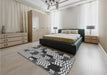 Patterned Cloud Gray Rug in a Bedroom, pat2933gry