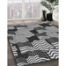 Patterned Cloud Gray Rug in Family Room, pat2933gry