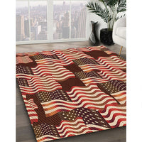 Patterned Tomato Red Rug, pat2933org