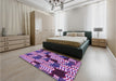 Patterned Dark Magenta Purple Rug in a Bedroom, pat2933pur