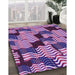 Patterned Dark Magenta Purple Rug in Family Room, pat2933pur